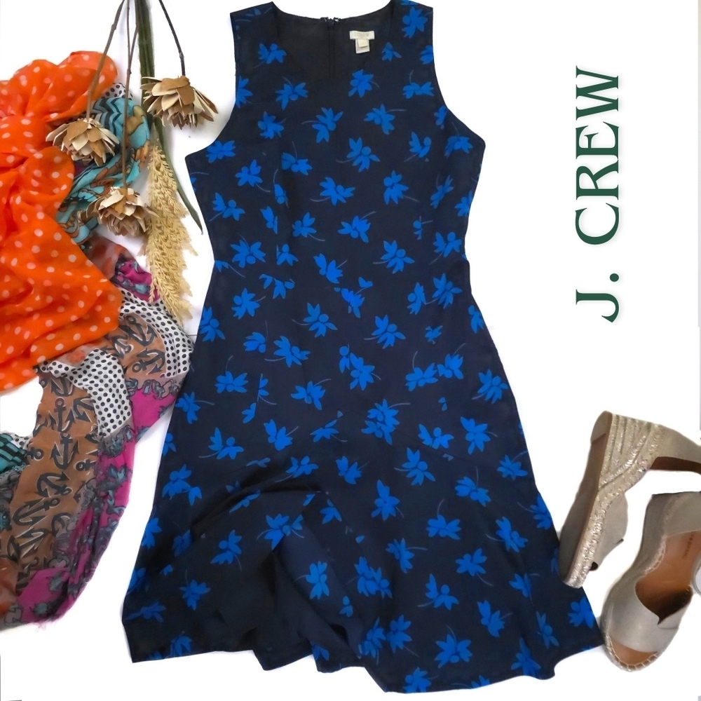 J. Crew Women's Blue Floral Dress Sz 6